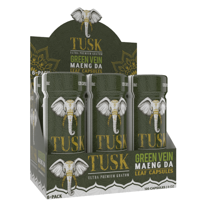 Tusk Kratom Capsules - Day N Night | CBD, Kratom, Nootropic, Vape, Smoke, Head Shop