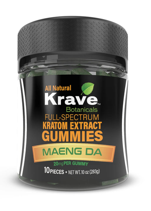 Krave Botanicals Full Spectrum Kratom Extract Gummies - Day N Night | CBD, Kratom, Nootropic, Vape, Smoke, Head Shop